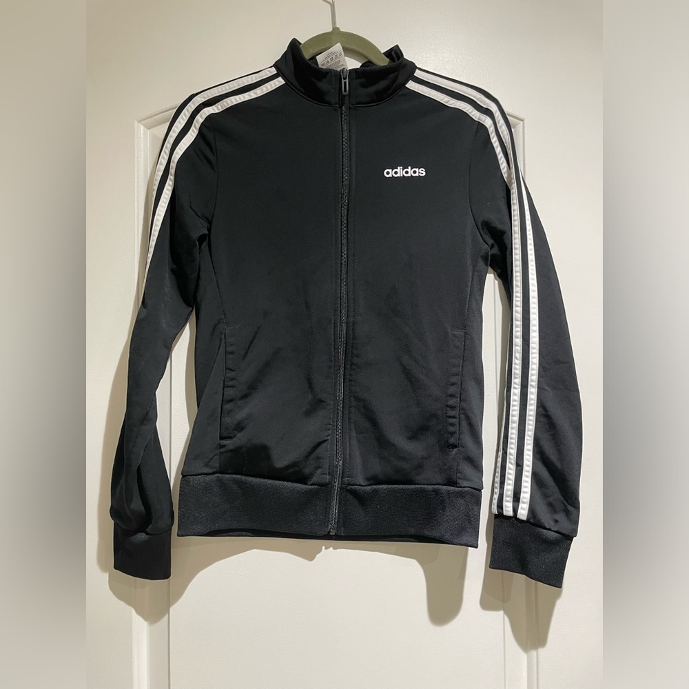 Adidas Black Jacket with White Accents